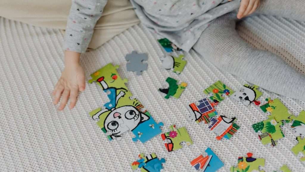 Kid Playing Puzzle